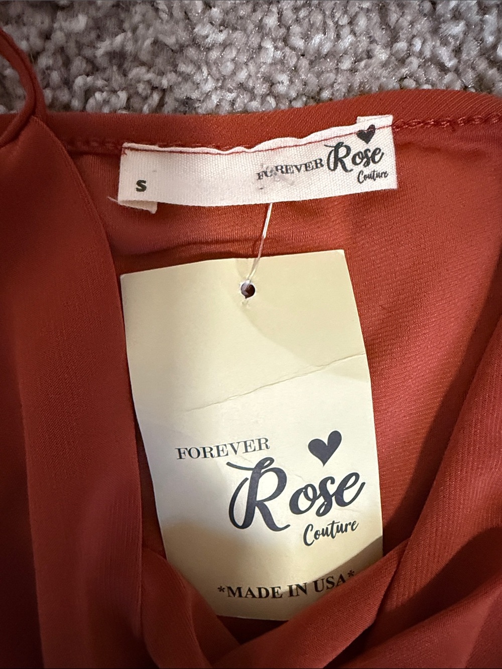 Adjustable Rust-Orange Ruched Spaghetti-Strap Mini Dress - Picture 2 of 2
